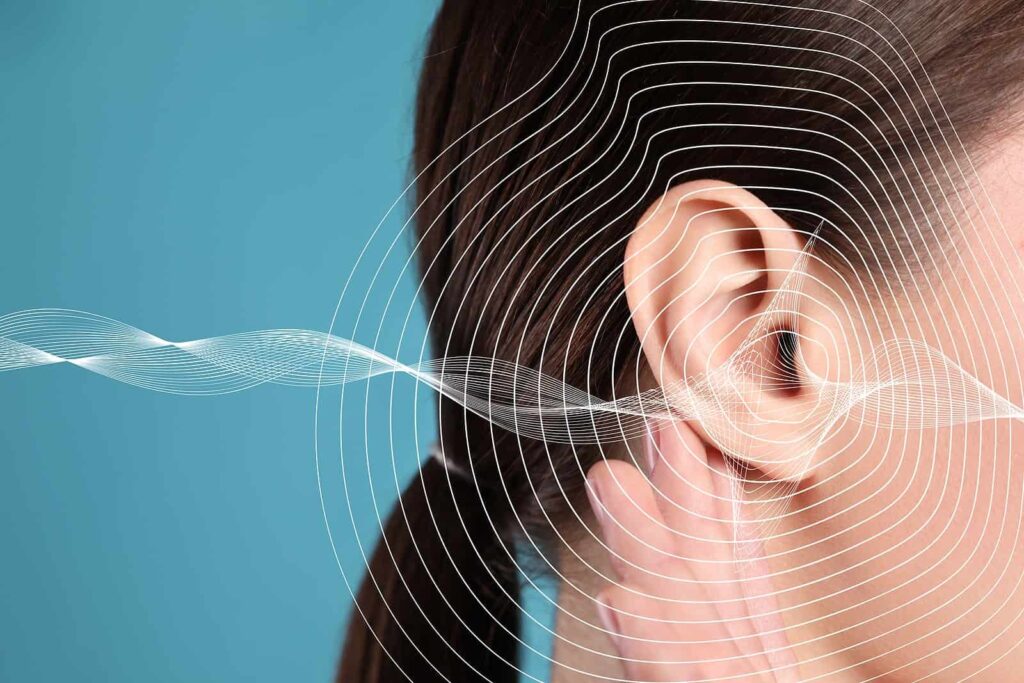 Human ear and sound wave effect